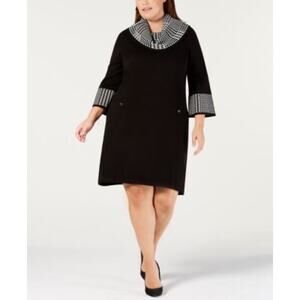 NWT Black Cowl Neck Sweater Dress Plus Size 2X Holiday Career Office Preppy